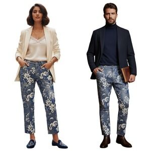 Ralph Lauren Purple Label Floral Jacquard Tapestry Pants Unisex Made in Italy 14